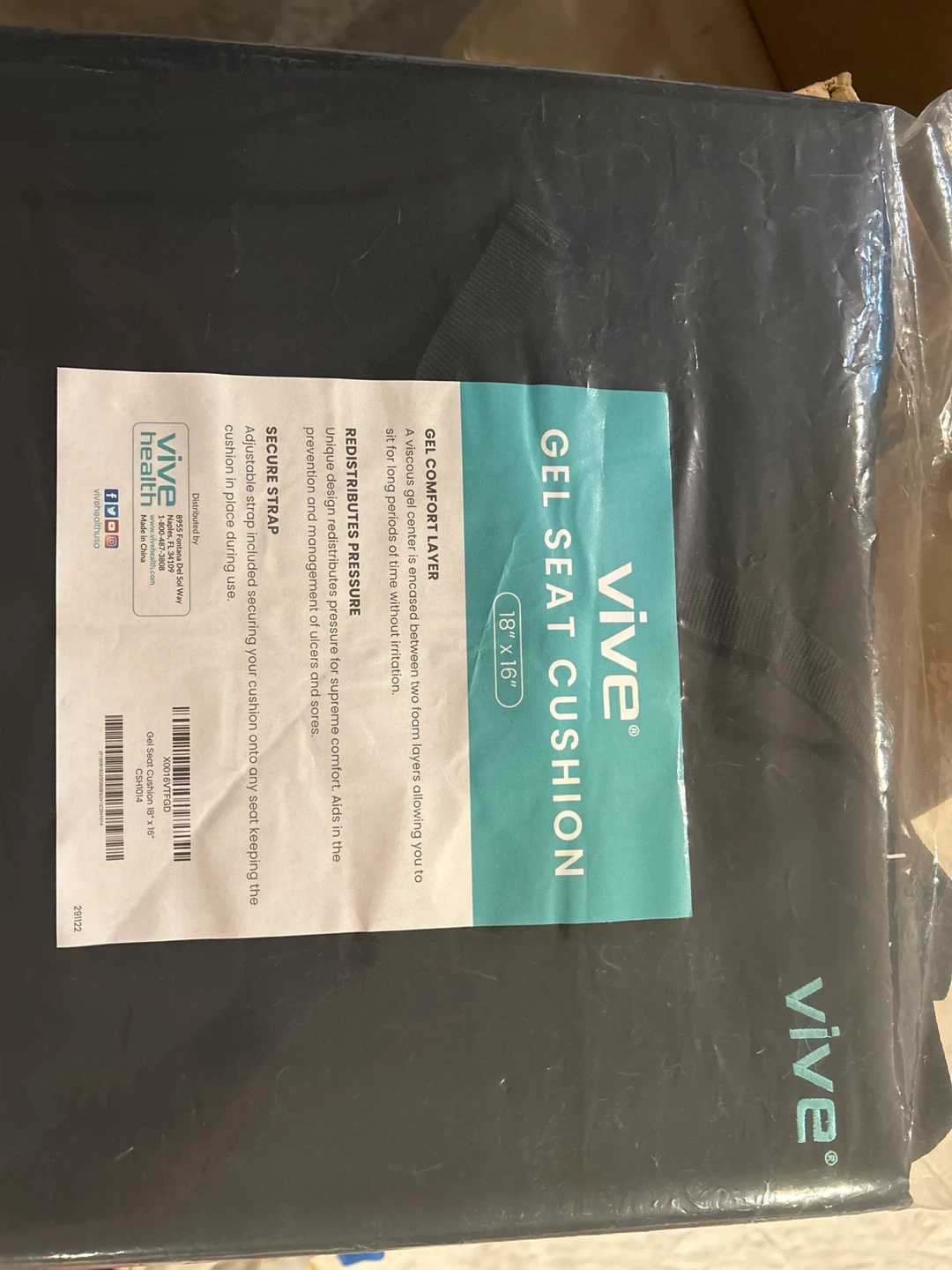 Vive Gel Seat Cushion 18 x 16
