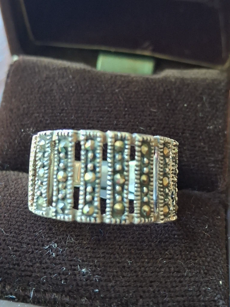 Marcasite ring (silver, stamped 925) - photo 4