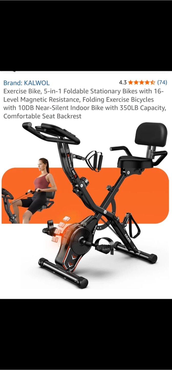 KALWOL 5-in-1 Foldable Stationary Exercise Bike - photo 4