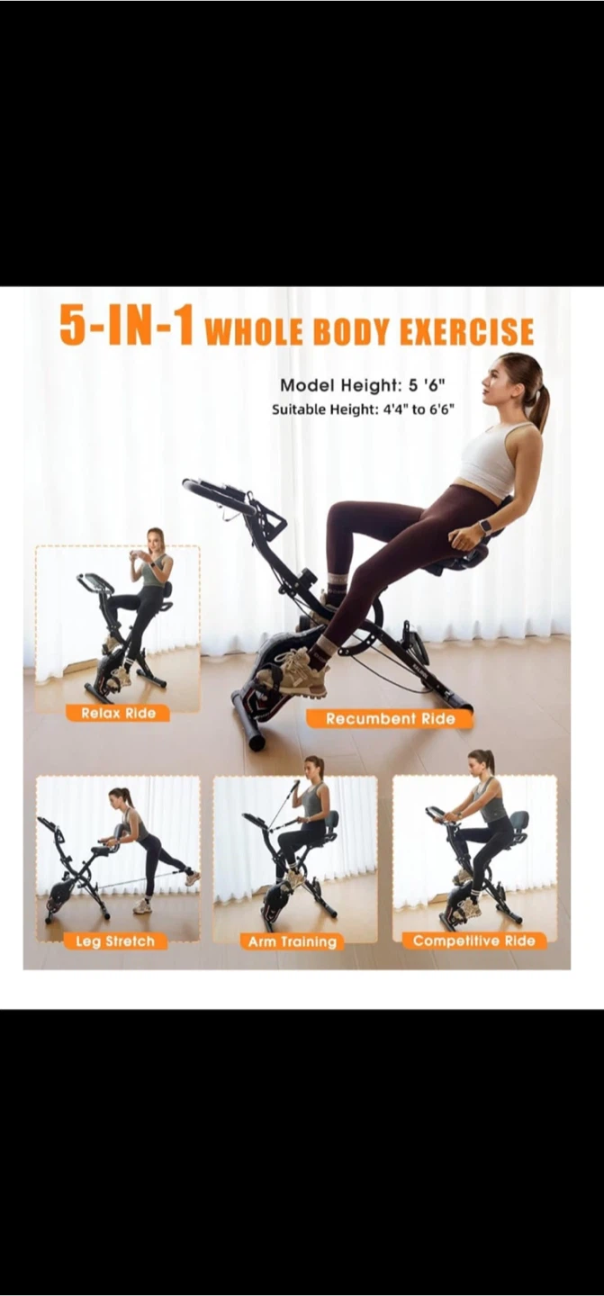 KALWOL 5-in-1 Foldable Stationary Exercise Bike - photo 5
