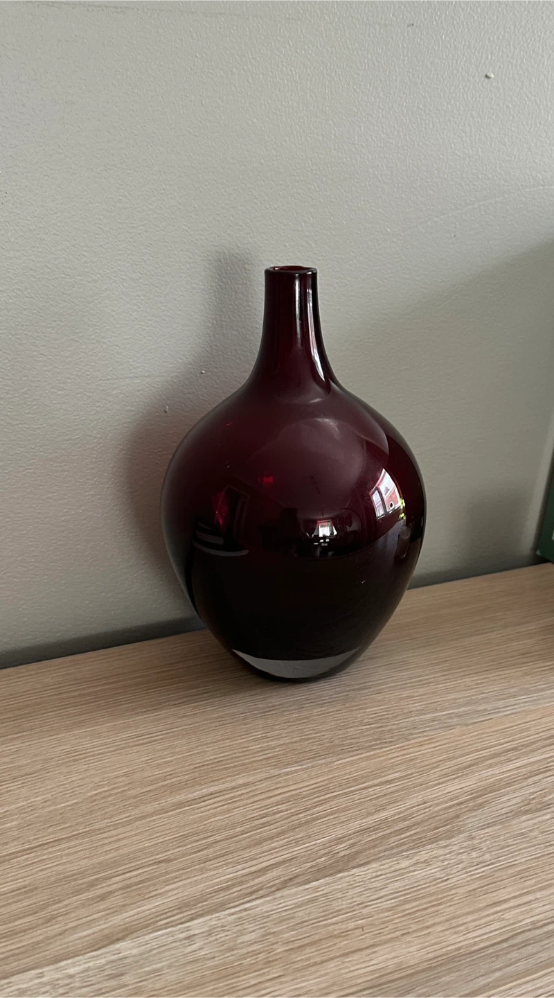 Deep Red Glass Bud Vase