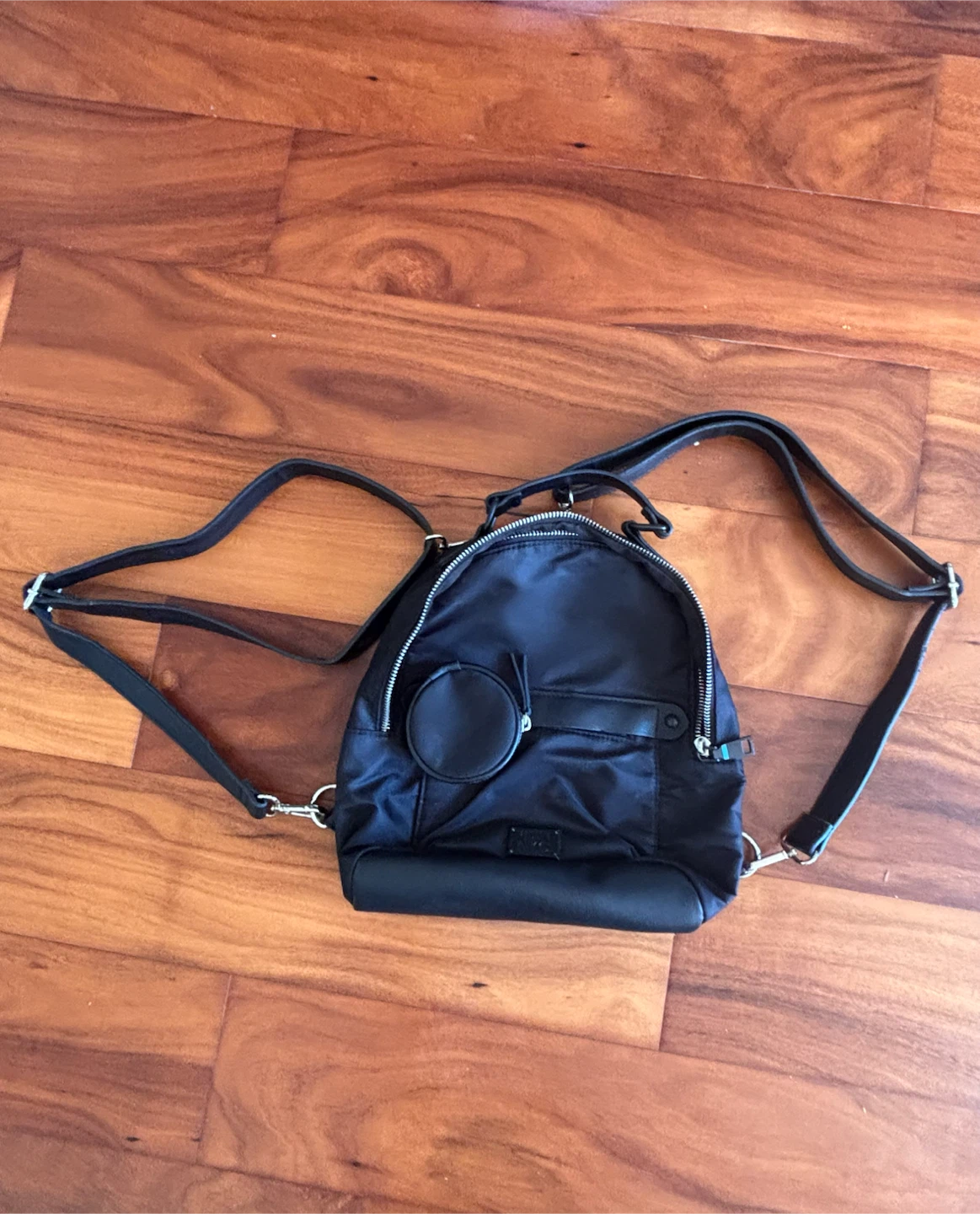 Black mini backpack