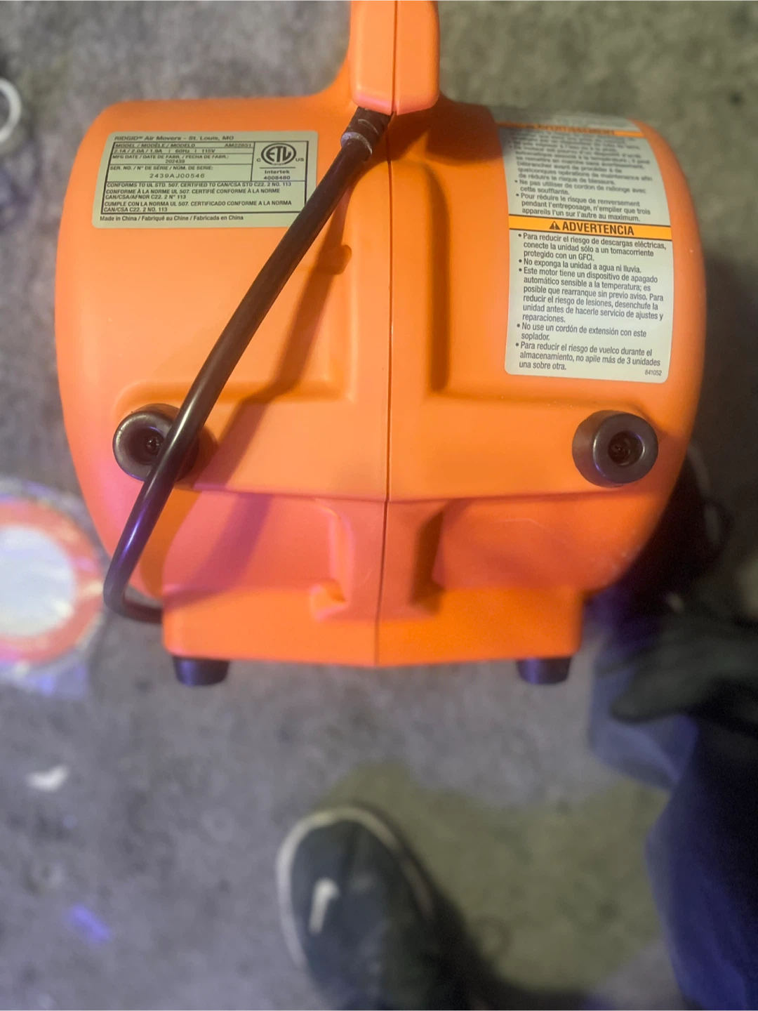 Ridgid Air Mover AM22651 - photo 4