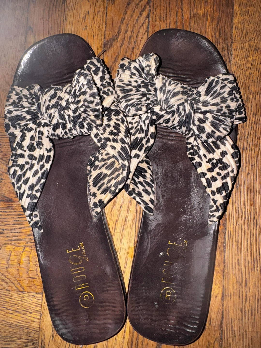 Rouge Helium Animal Print Bow Sandals - photo 3