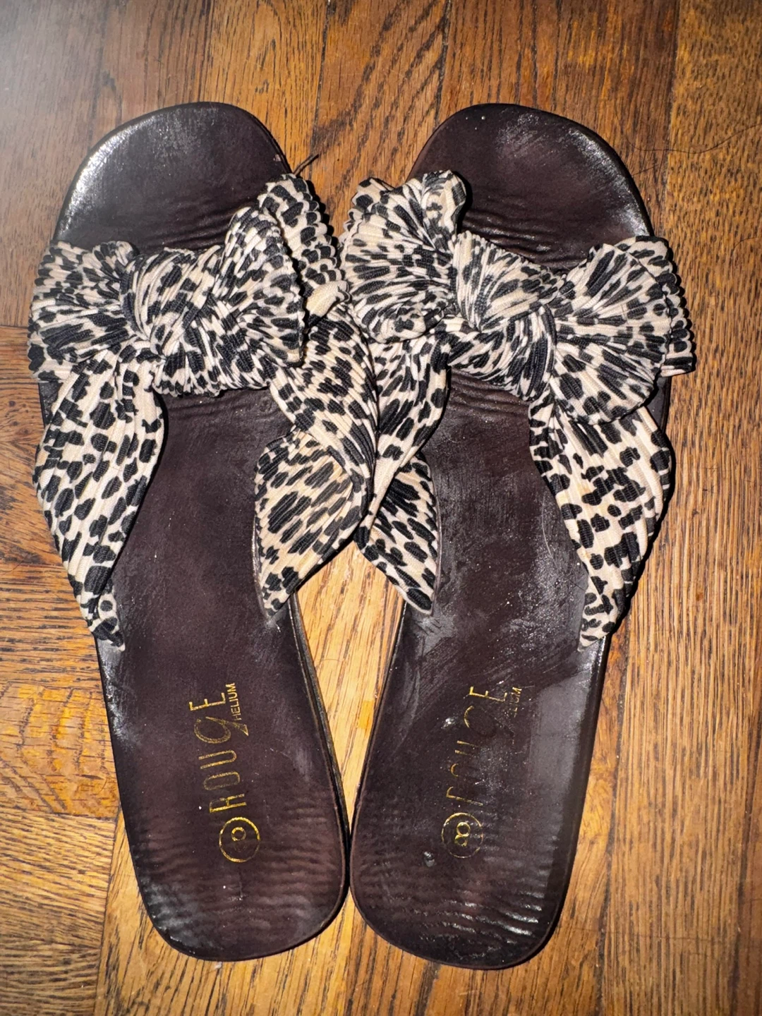Rouge Helium Animal Print Bow Sandals - photo 4