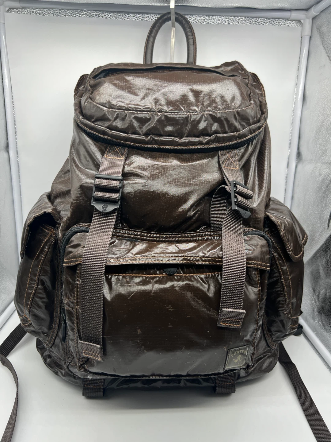 PORTER INTERNATIONAL Glossy Nylon Crinkled Rucksack Backpack