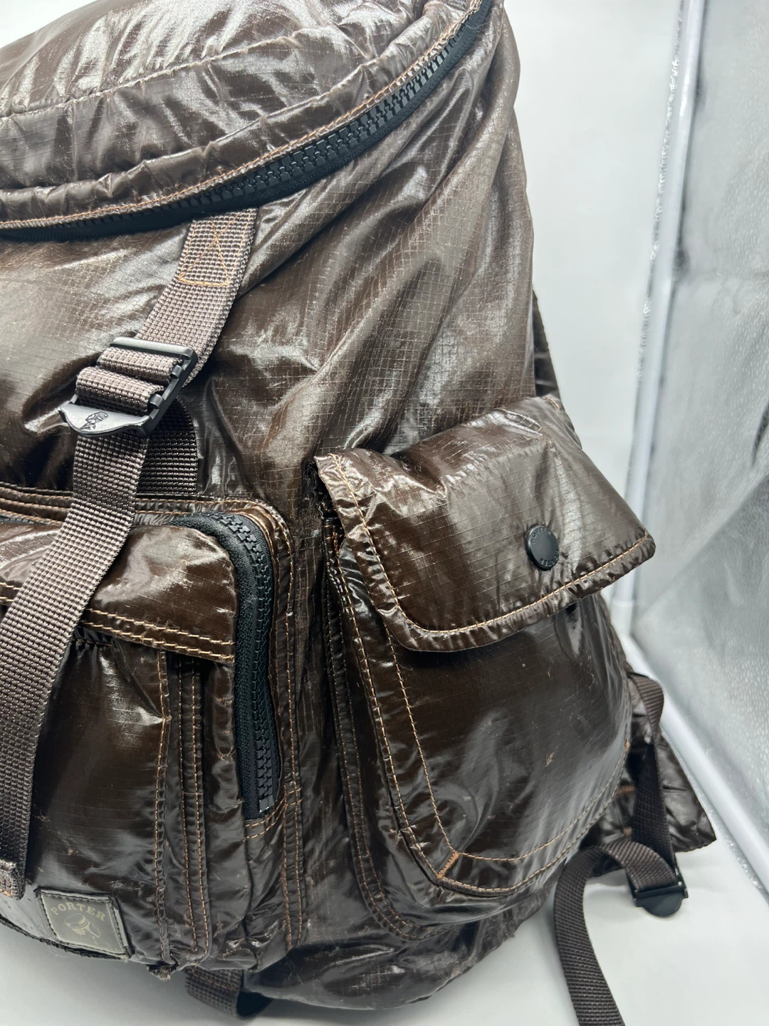 PORTER INTERNATIONAL Glossy Nylon Crinkled Rucksack Backpack - photo 3