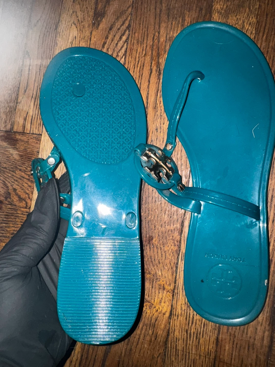 Tory Burch Teal Jelly Sandals Size 7 - photo 4