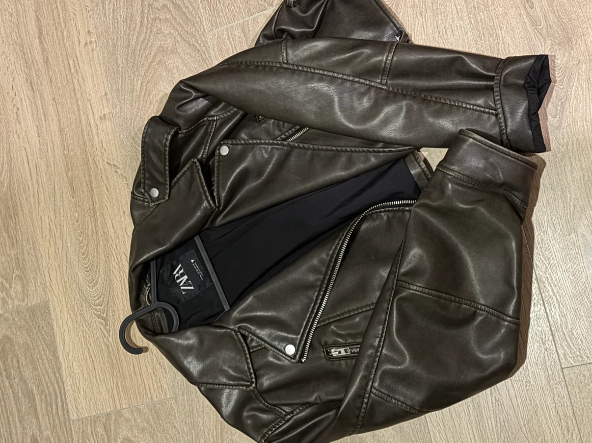 Zara Faux Leather Biker Jacket xl - photo 3