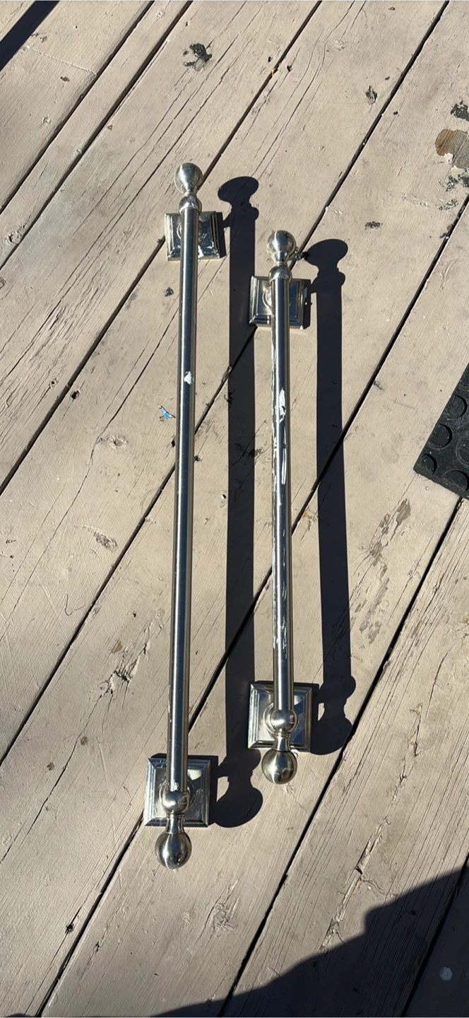Two Metal Towel Bars