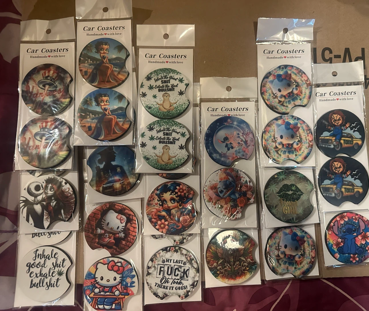 Assorted Handmade Car Coasters