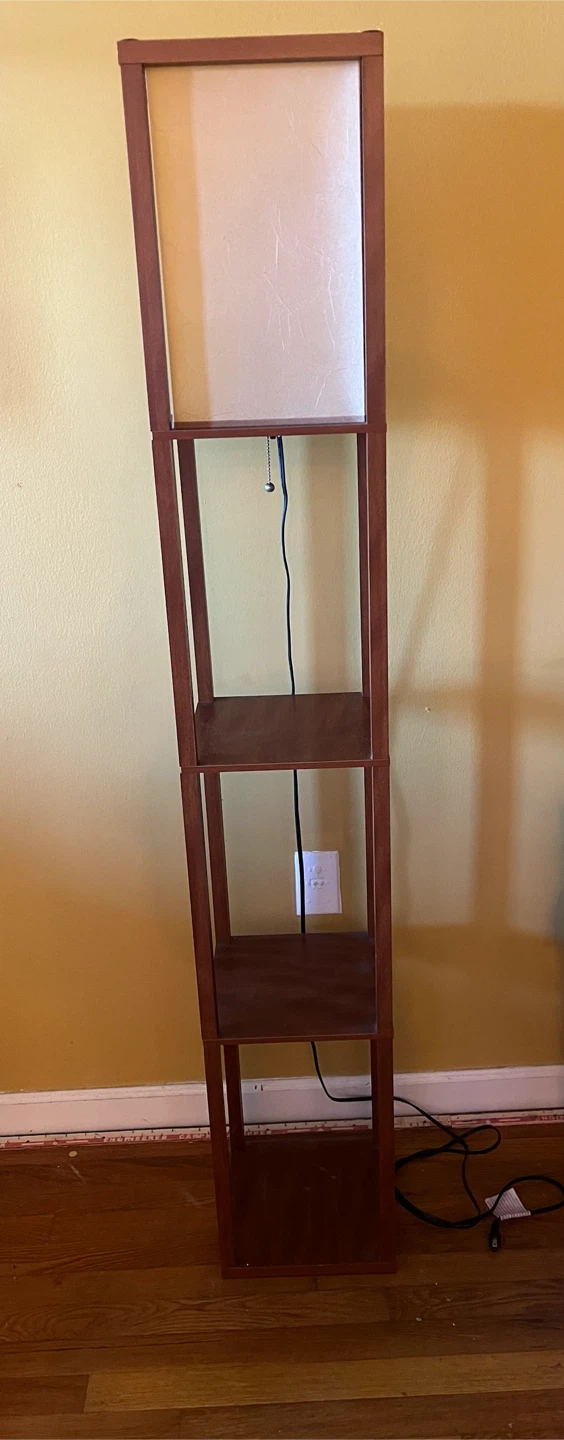 Wooden Shelf Floor Lamp