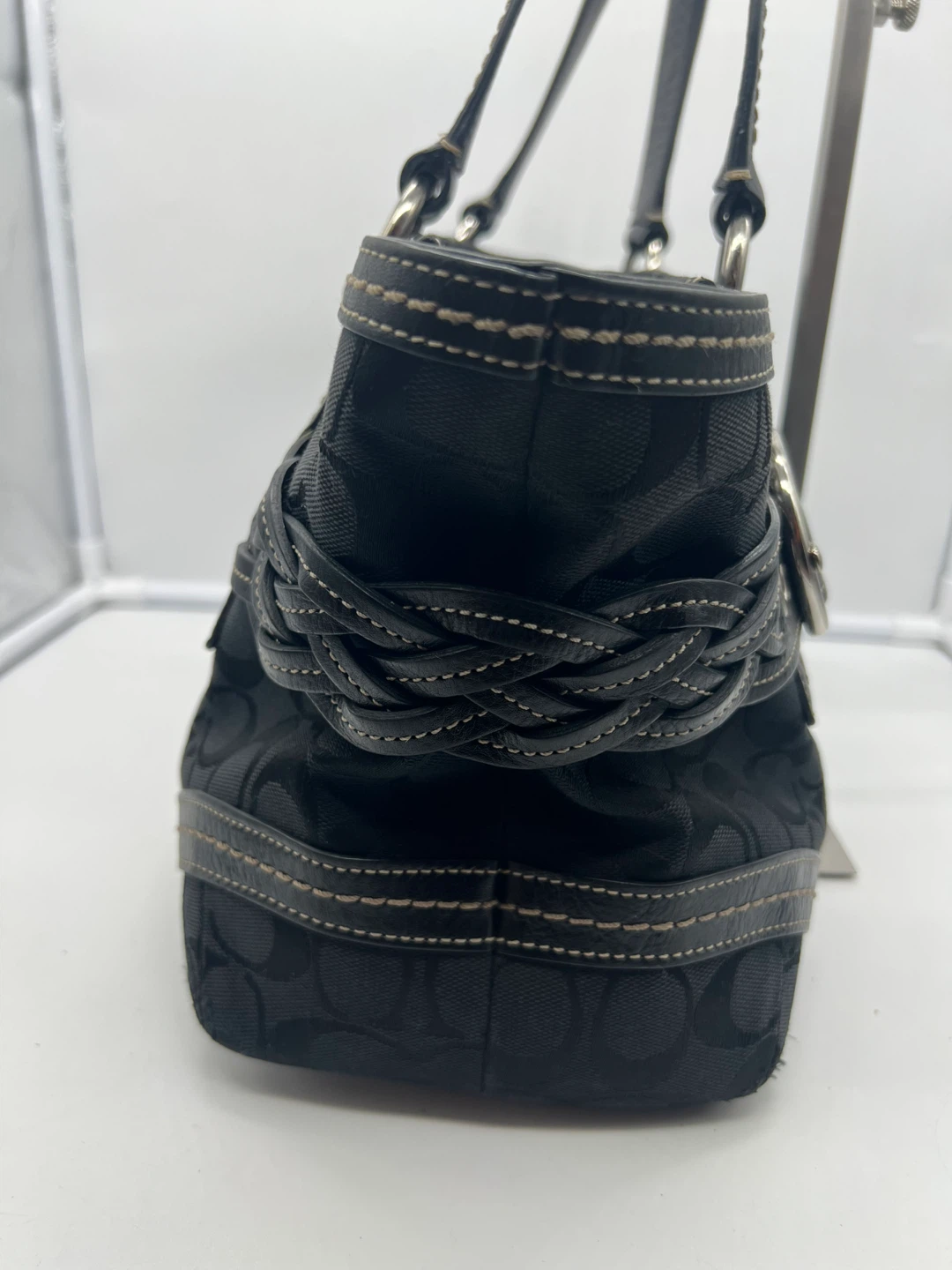 COACH 05089 Soho Sig Black Jacquard Leather Braided Shoulder Bag - photo 4