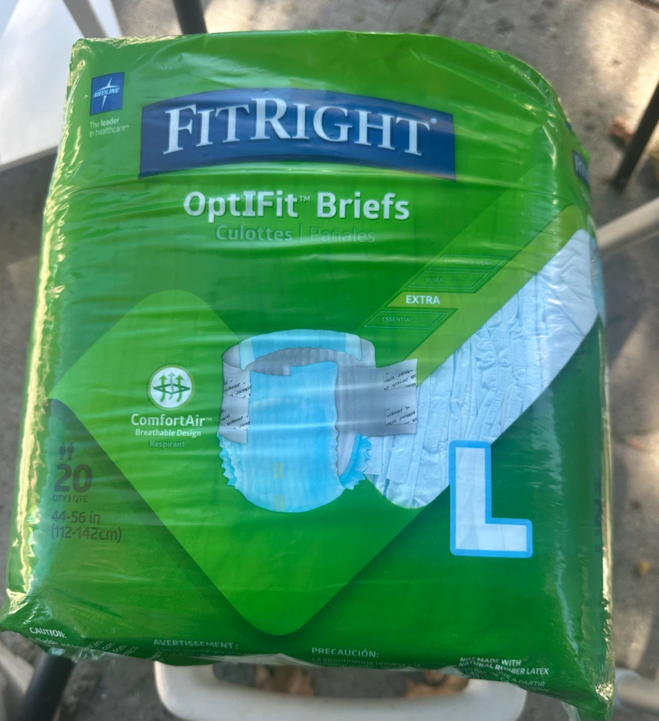 Medline FitRight OptiFit Incontinence Briefs, Size Large - photo 2