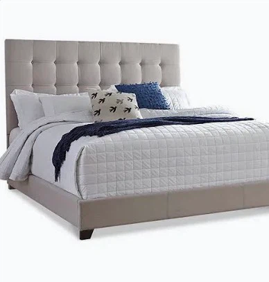 grey headboard + bed frame