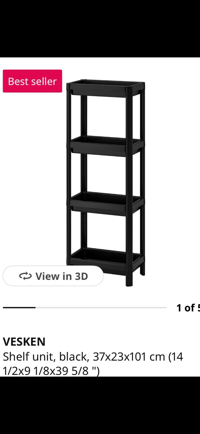 IKEA VESKEN Shelf Unit Black (2 units)