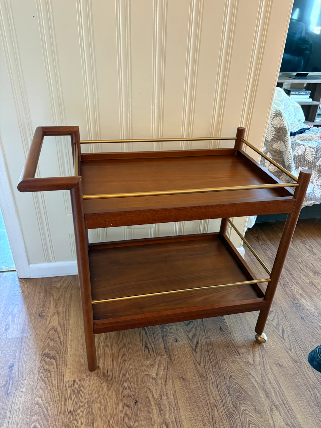 Mid-Century Modern Rolling Serving Cart from West Elm