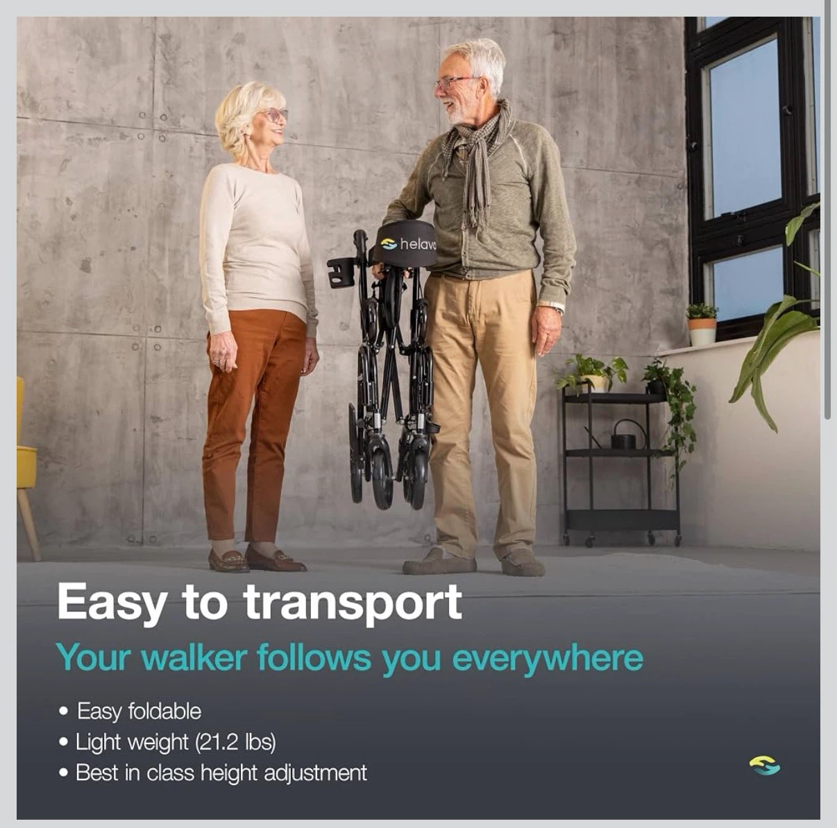 Helavo H1070 2-in-1 Rollator & Transport Chair – New/Open Box - photo 5