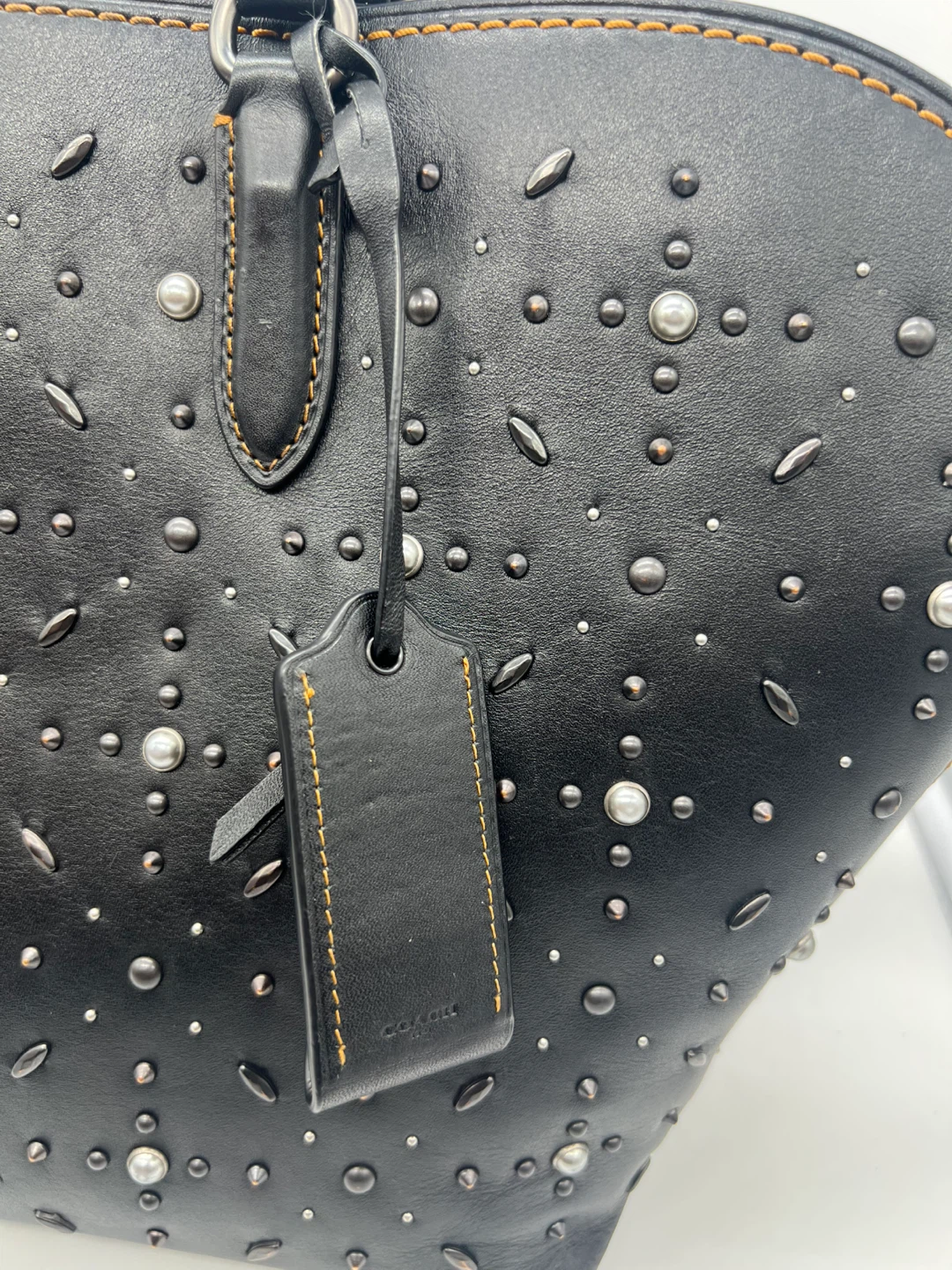 COACH 12163 Prairie Rivets Dakotah Leather Satchel Bowling Bag - photo 2
