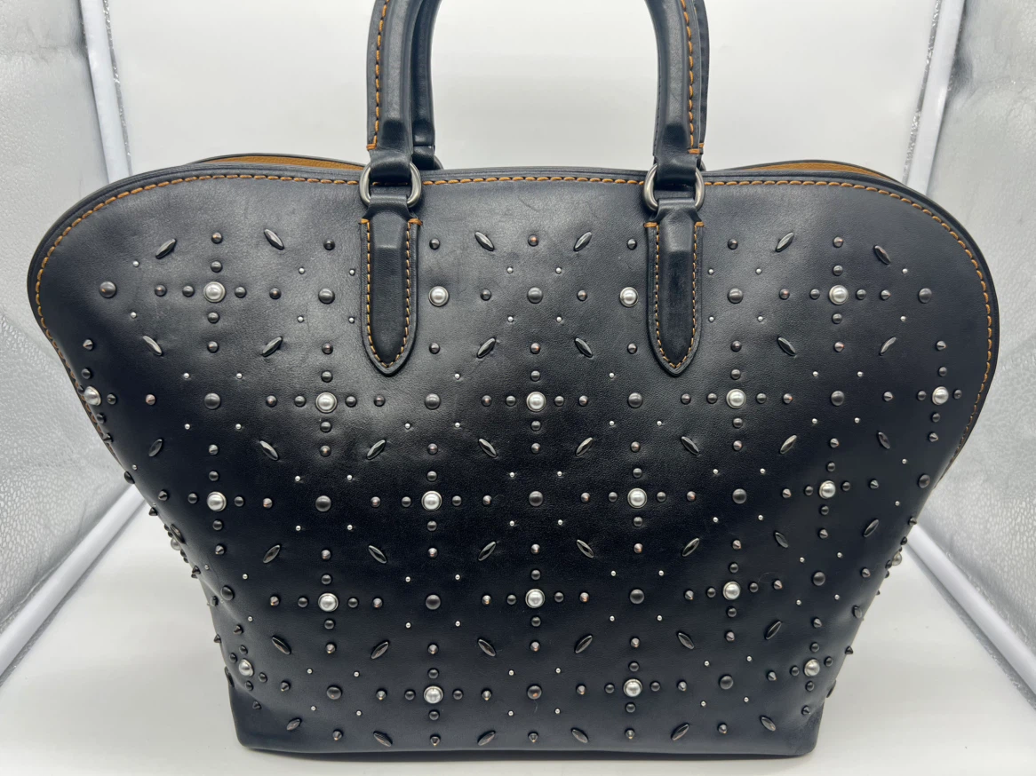 COACH 12163 Prairie Rivets Dakotah Leather Satchel Bowling Bag - photo 4
