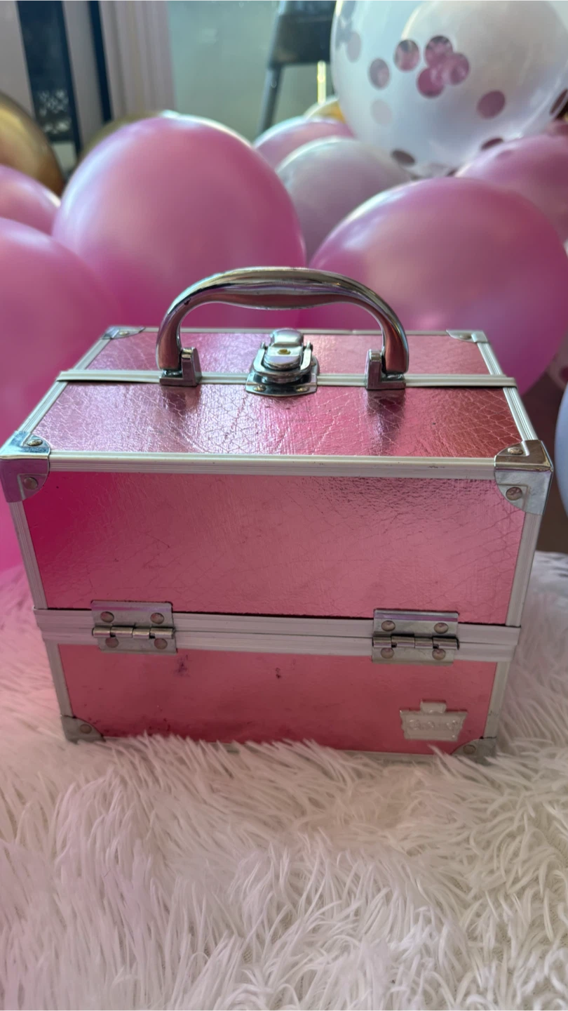 Pink Makeup Train Case