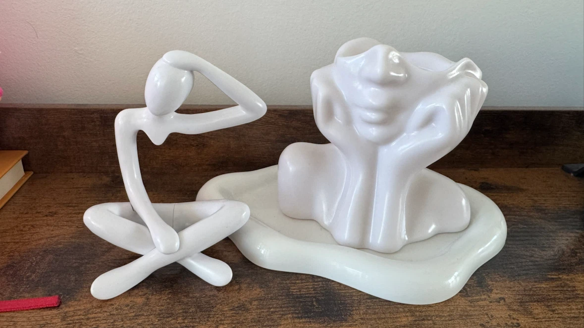Abstract White Ceramic Decor Set