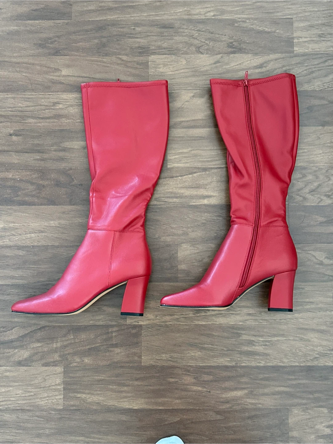 Red Knee-High Boots