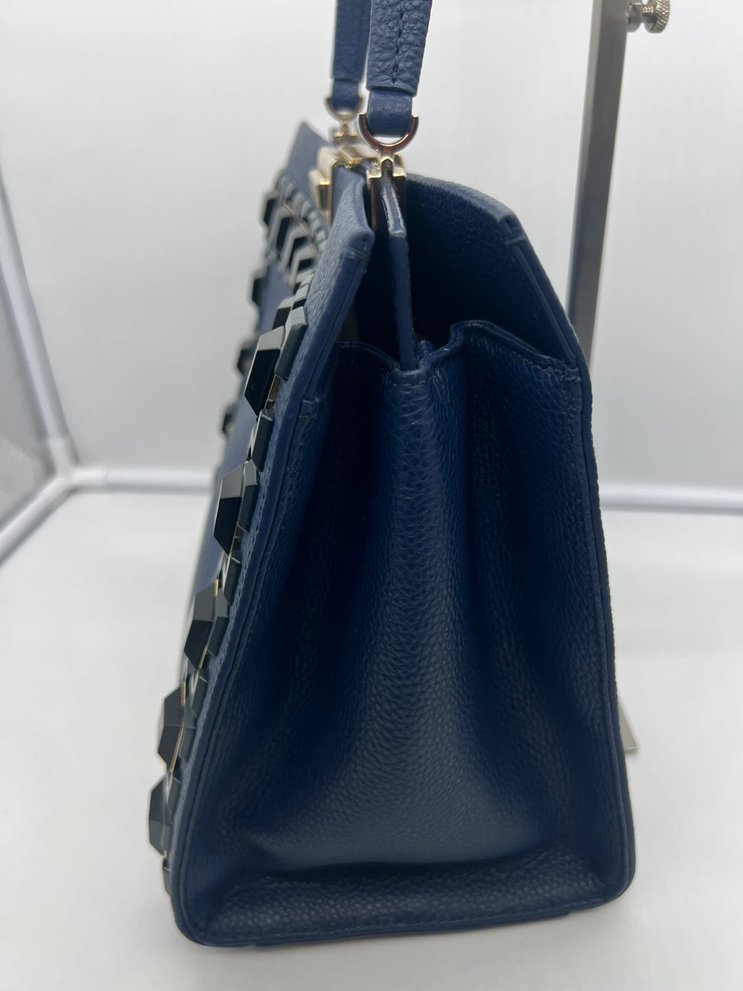 KATE SPADE Ainslie Street Etta Navy Leather Studded Satchel Bag - photo 3
