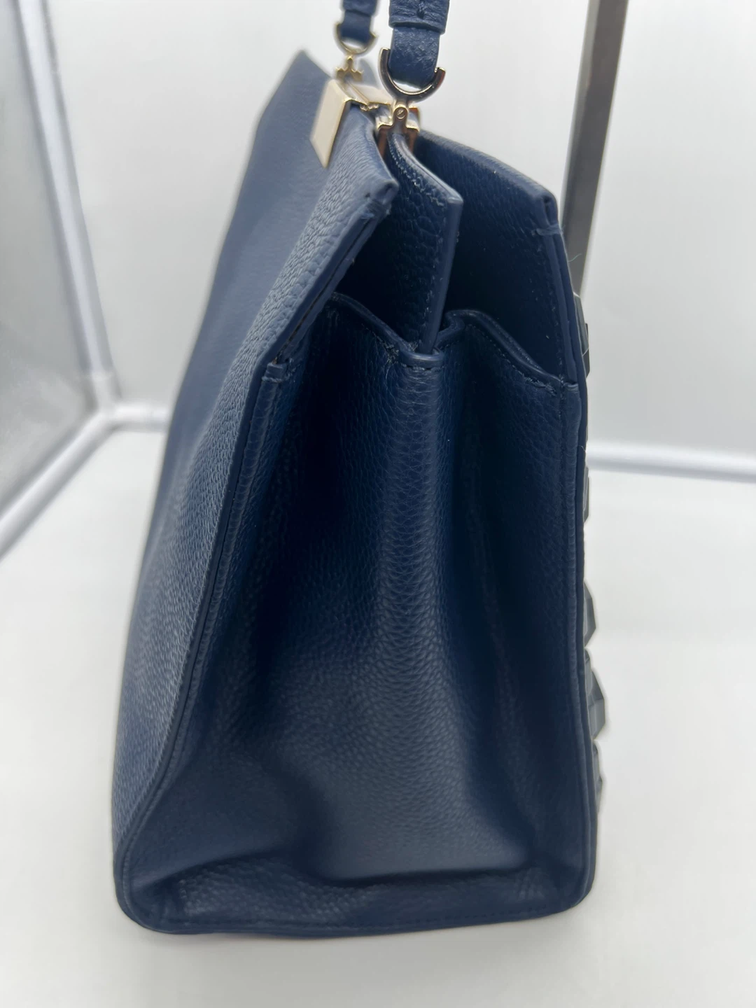 KATE SPADE Ainslie Street Etta Navy Leather Studded Satchel Bag - photo 5