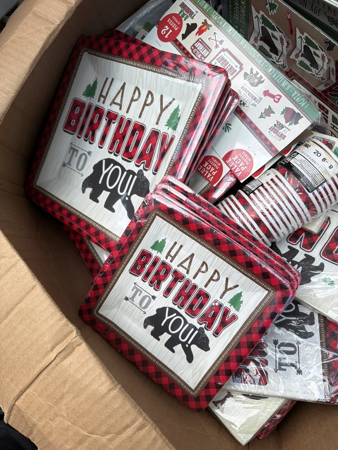 Amscan Little Lumberjack Birthday Party Supplies Lot