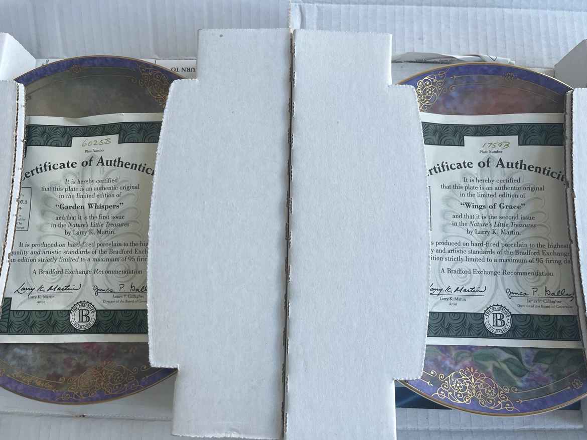 2 Bradford Exchange Nature's Little Treasures Plates