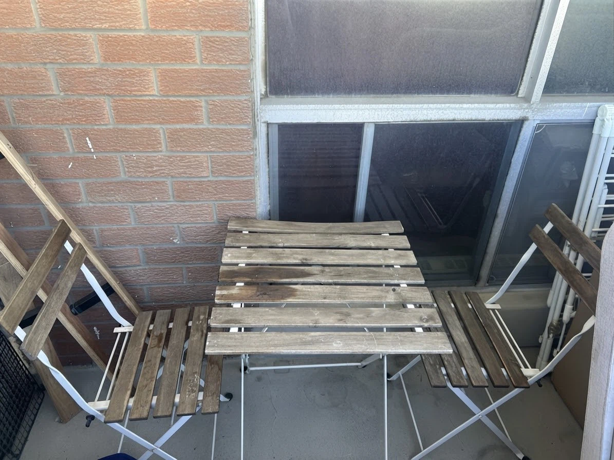 Folding Bistro patio Table and Two Chairs Set
