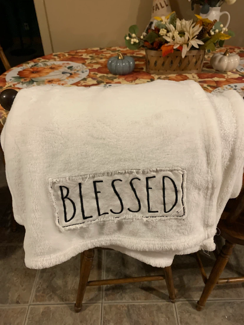 Rae Dunn Blessed Plush Throw Blanket