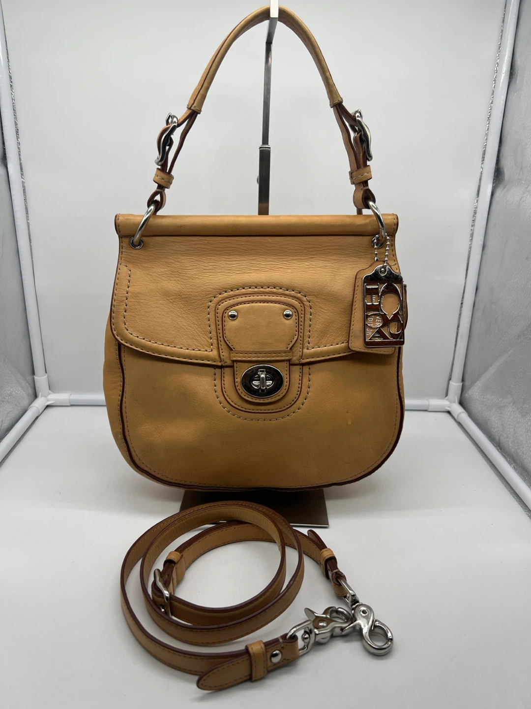 COACH 19132 70th Willis Legacy Vachetta Leather Top Handle Bag