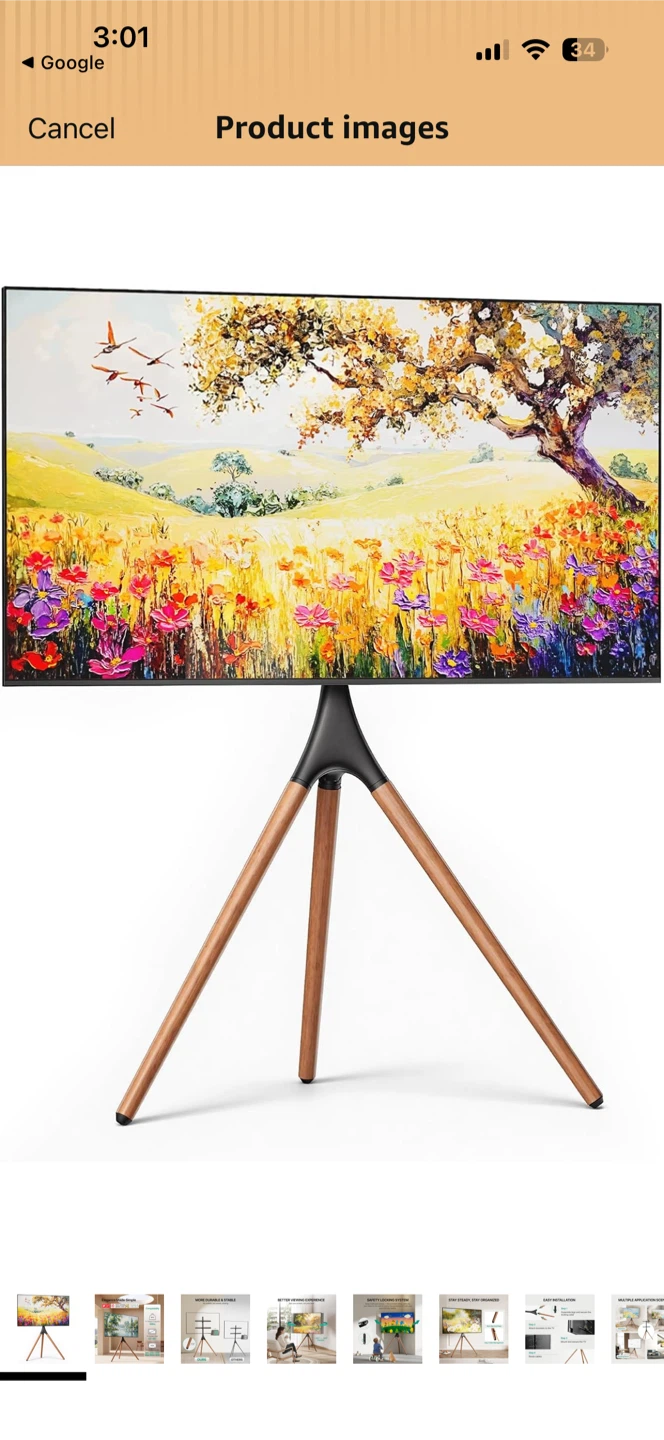 Tripod Floor TV Stand (wall mount alternative)