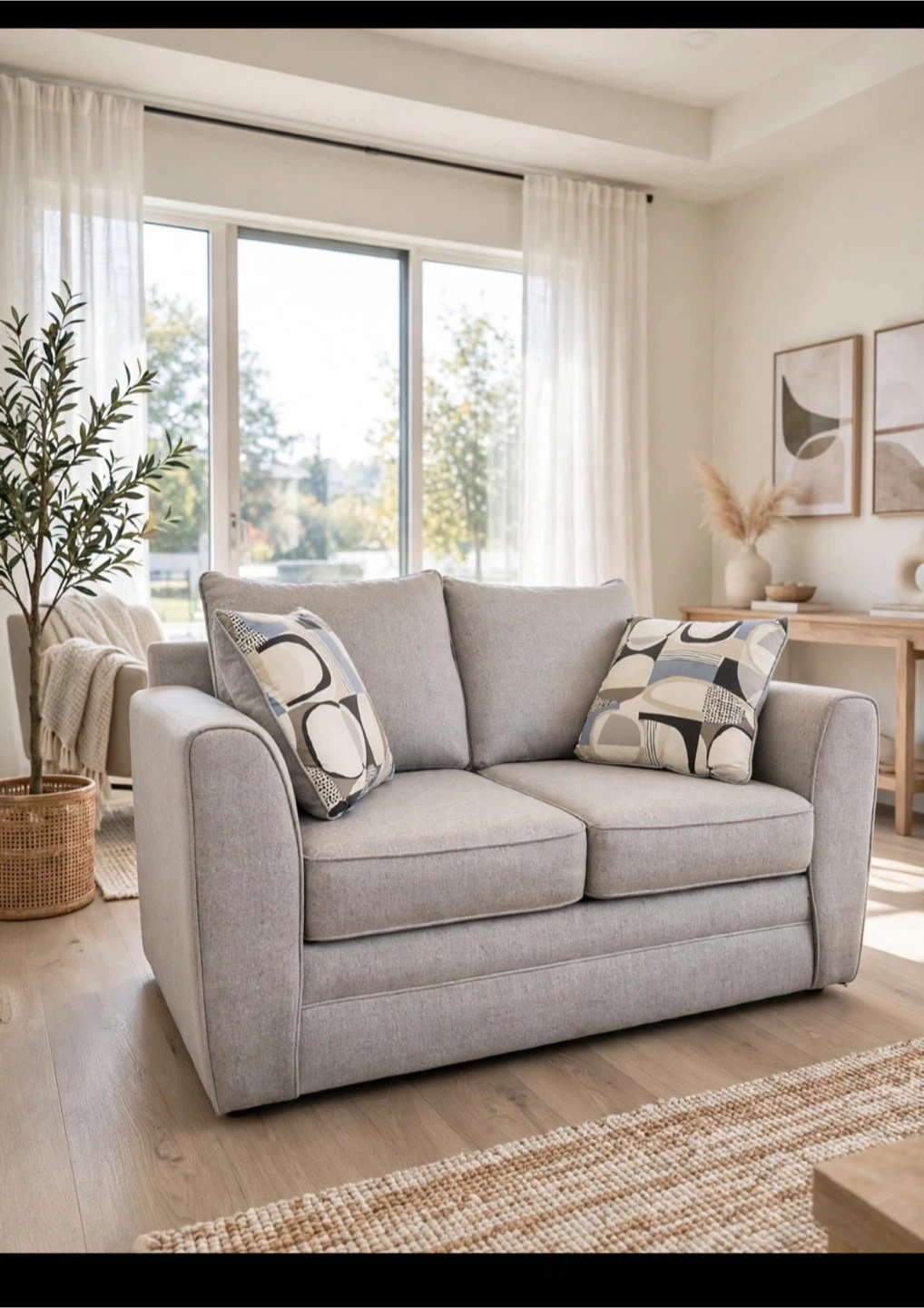 Light Grey Loveseat Sofa ( Delivery Available )