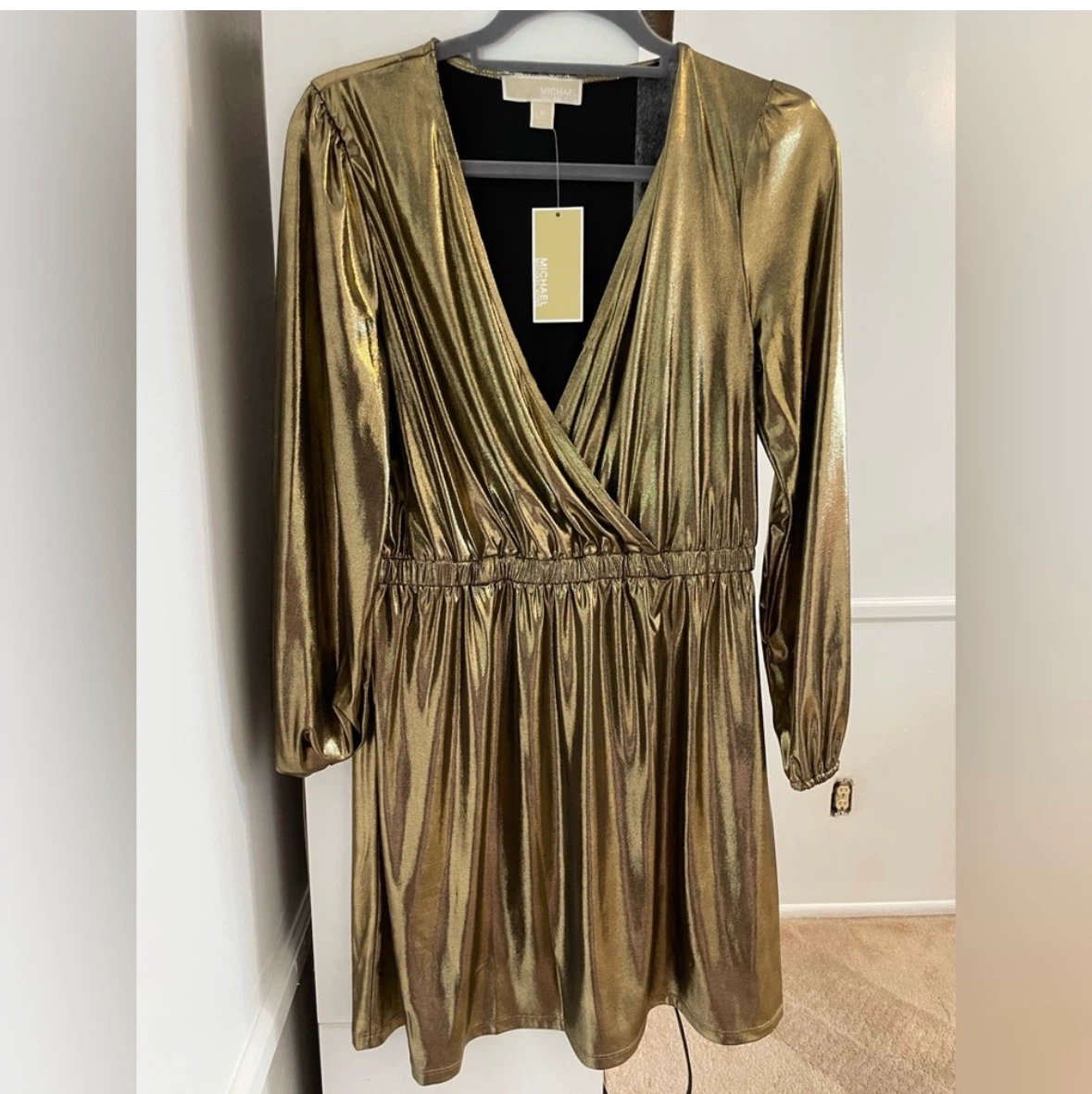 MICHAEL Michael Kors Gold Metallic Dress