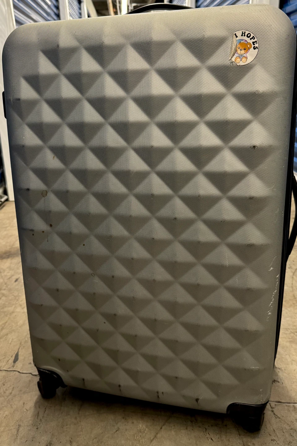 Silver Diamond Pattern Hard-Shell Suitcase - photo 2