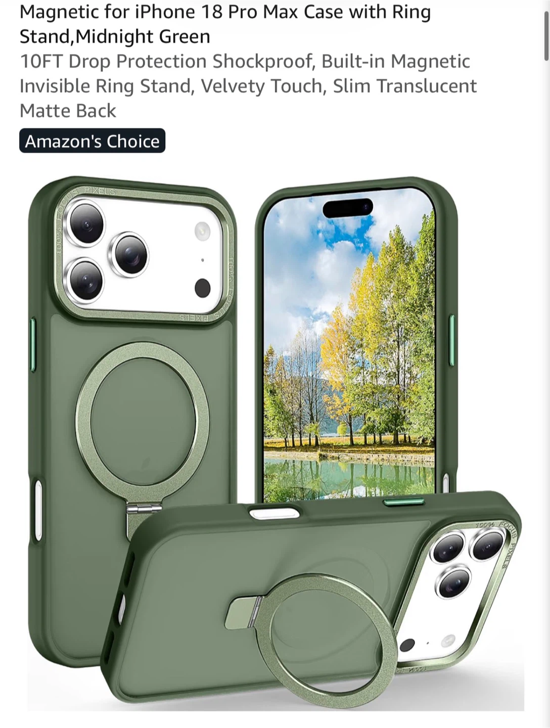 iPhone 18 Pro Max Magnetic Case in Midnight Green