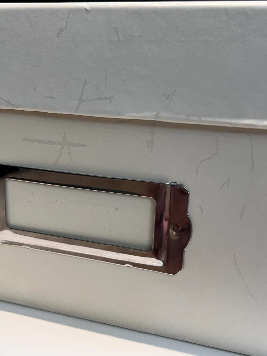 Two White Storage Boxes with Label Holders - photo 2