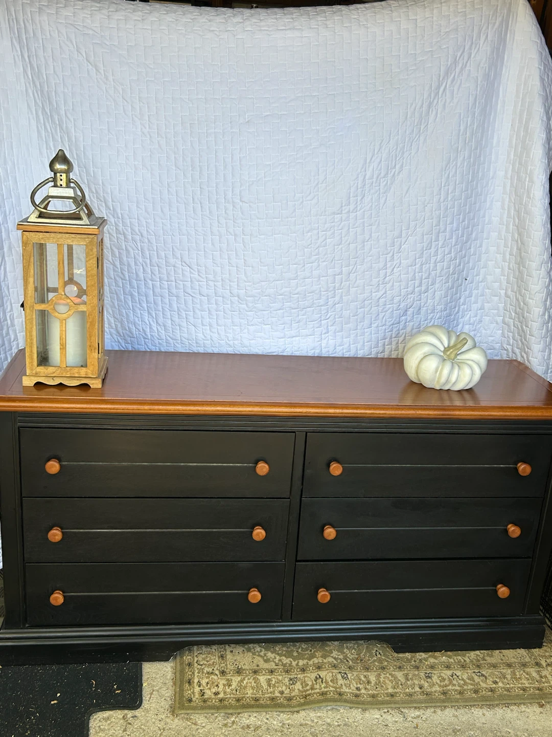 Black solid Wood Dresser