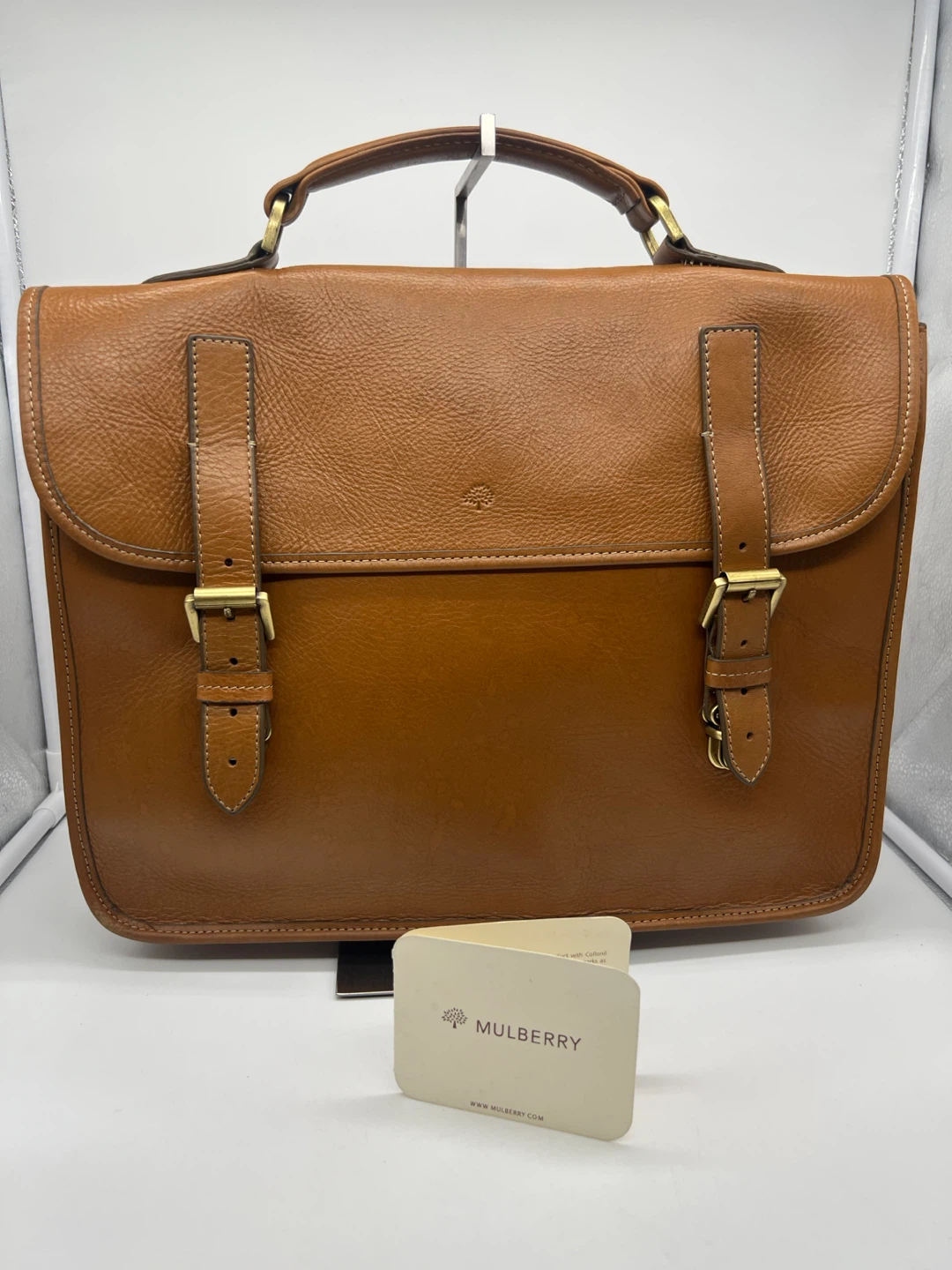 MULBERRY Elkington Brown Calfskin Leather Briefcase Laptop Bag