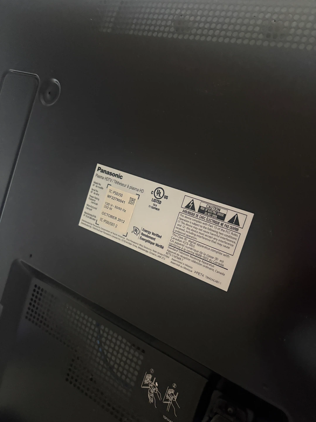Panasonic 50 inch Plasma HDTV - photo 3