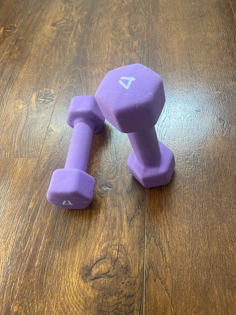 Pair of 4lb Purple Dumbbells - photo 2