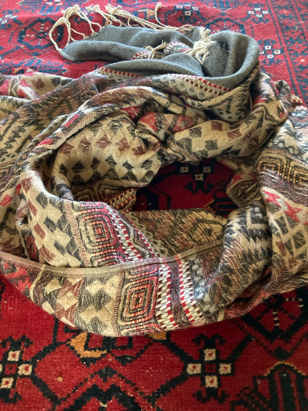 Woven Pattern Scarf with Tassels - photo 3