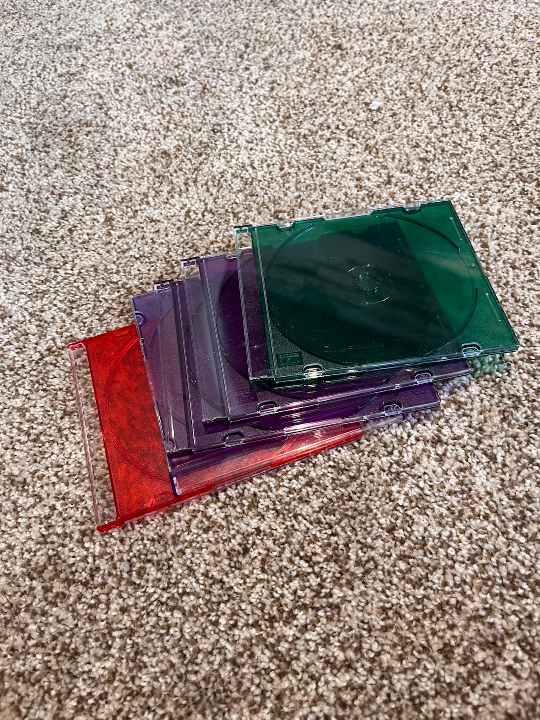Set of 5 Transparent Coloured CD Jewel Cases