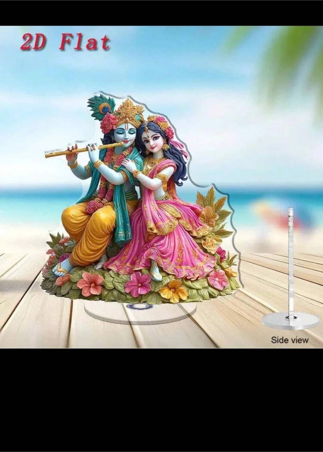 2pcs Radha Krishna Acrylic Display Statues