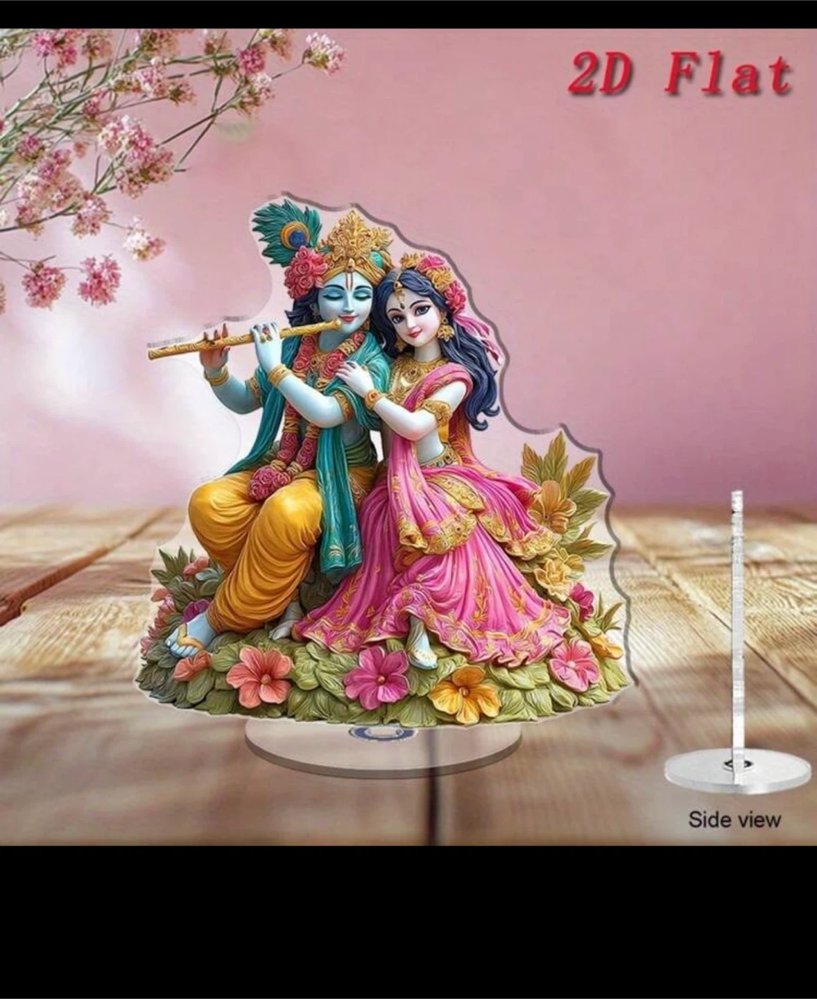 2pcs Radha Krishna Acrylic Display Statues - photo 2