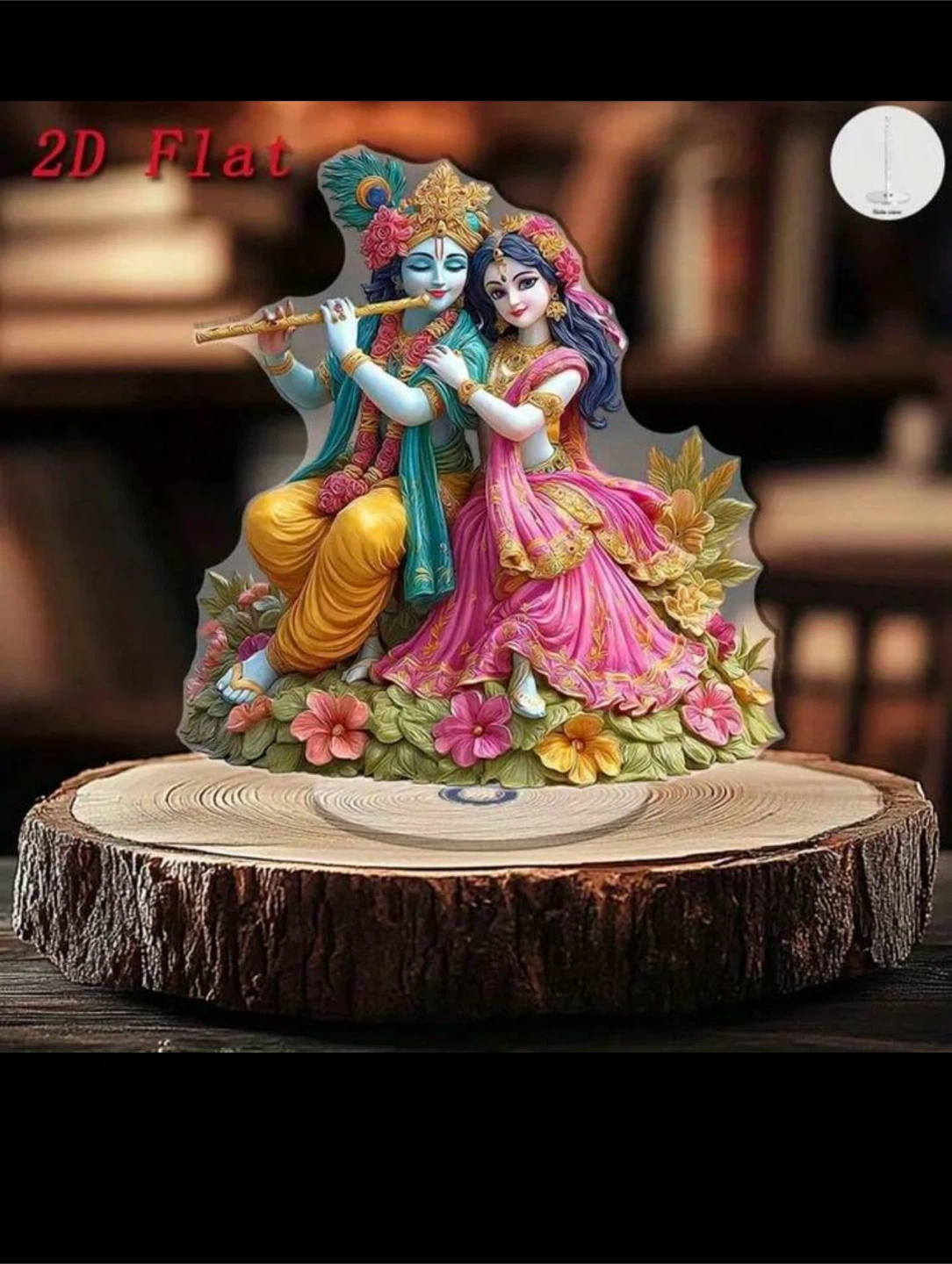 2pcs Radha Krishna Acrylic Display Statues - photo 3
