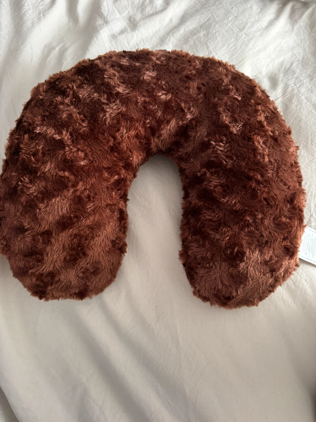 Neck Pillow - Brown Faux Fur